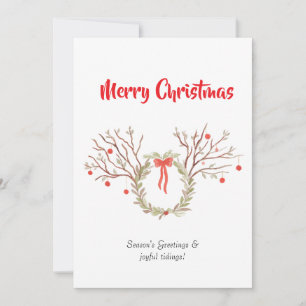 Tarjeta de Feliz Navidad elegante en acuarela