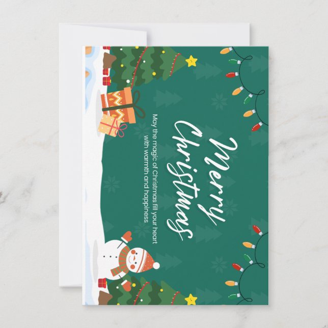 Tarjeta de Feliz Navidad Elegante y Festiva (Anverso)