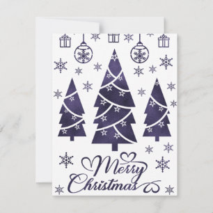 Tarjeta de Feliz Navidad en Blanco