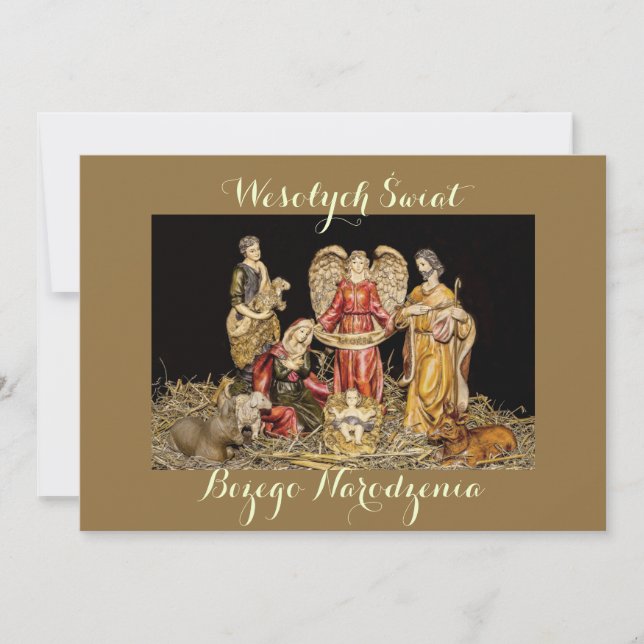 Tarjeta de Feliz Navidad en polaco (Anverso)
