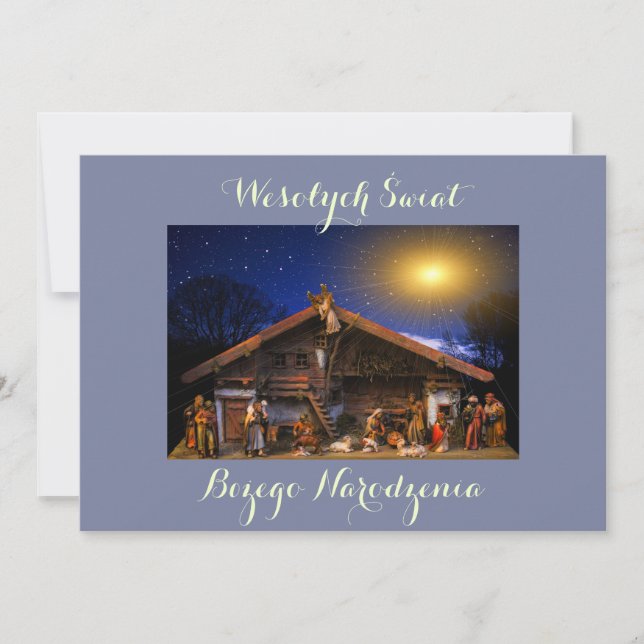 Tarjeta de Feliz Navidad en polaco (Anverso)