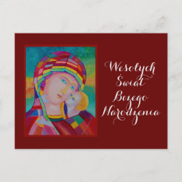 Tarjeta de Feliz Navidad en polaco Wesołych Świąt