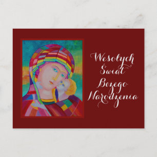 Tarjeta de Feliz Navidad en polaco Wesołych Świąt