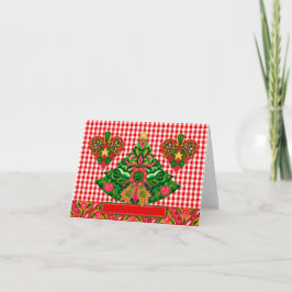 Tarjeta de Feliz Navidad Escandinava God Jul Dobla