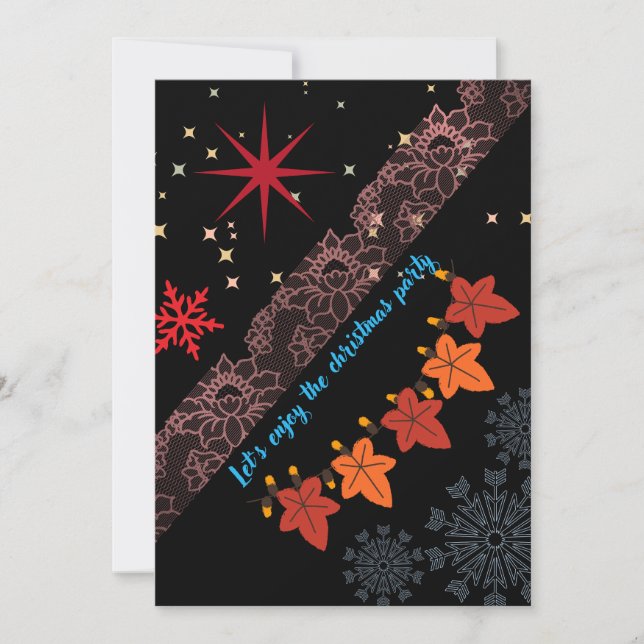 Tarjeta de Feliz Navidad – Festivo Día de Fiesta  (Anverso)
