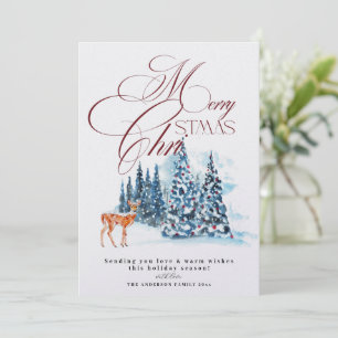 Tarjeta de Feliz Navidad Forestal