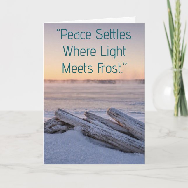 Tarjeta de Feliz Navidad Frost Horizon — Madera Fl (Anverso)