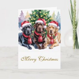 Tarjeta de Feliz Navidad Labrador