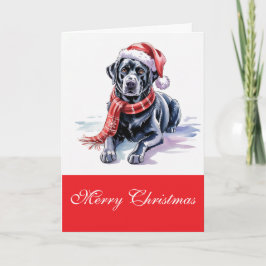 Tarjeta de Feliz Navidad Labrador