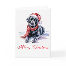 Tarjeta de Feliz Navidad Labrador