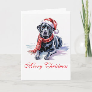 Tarjeta de Feliz Navidad Labrador