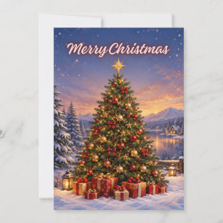 Tarjeta de Feliz Navidad Mágica y Brillante