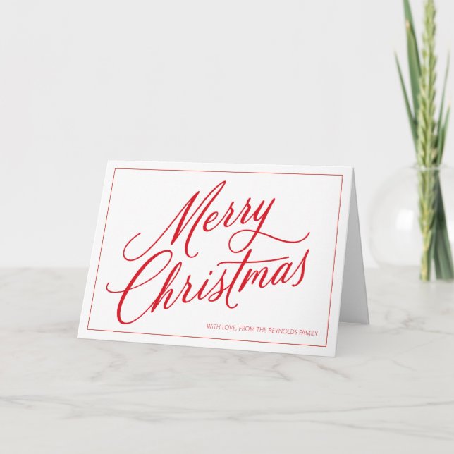 Tarjeta de Feliz Navidad Minimalista (Anverso)