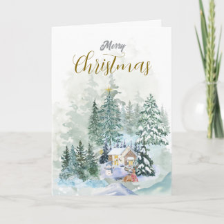Tarjeta de Feliz Navidad | Mínimo | Acuarela