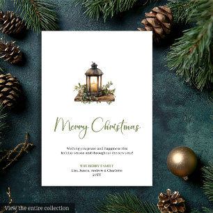 Tarjeta de Feliz Navidad Moderna Boho Rústica Terr