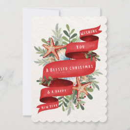 Tarjeta de Feliz Navidad Náutica