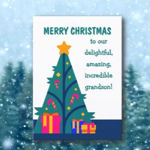 Tarjeta de Feliz Navidad para nieto