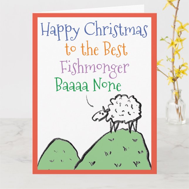 Tarjeta de Feliz Navidad para Pescadero (flor amarilla)