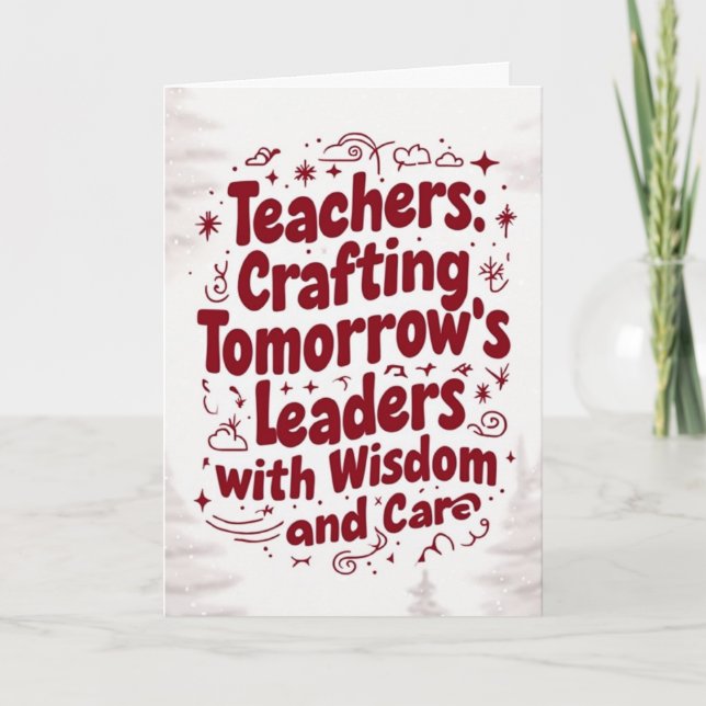 Tarjeta de Feliz Navidad para profesores (Anverso)