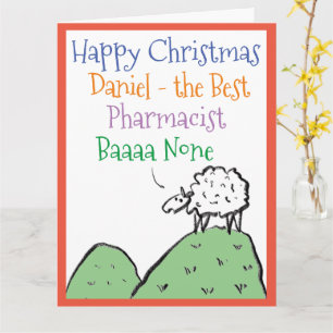 Tarjeta de Feliz Navidad para un Farmacéutico con