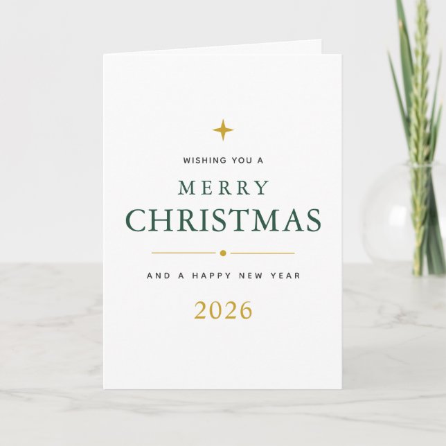 Tarjeta de Feliz Navidad Personalizada Doble (Anverso)