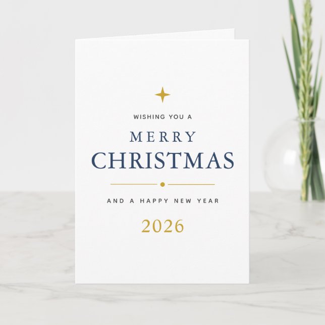 Tarjeta de Feliz Navidad Personalizada Doble (Anverso)