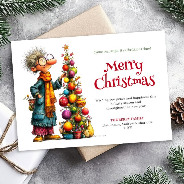 Tarjeta de Feliz Navidad Personalizada para Mujer  (Christmas Humor Woman Custom Greeting Download)