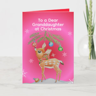 Tarjeta de Feliz Navidad Personalizada para Niñas