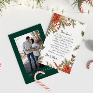 Tarjeta de Feliz Navidad Personalizada Verde Esmer