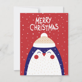 Tarjeta de Feliz Navidad Pingüino