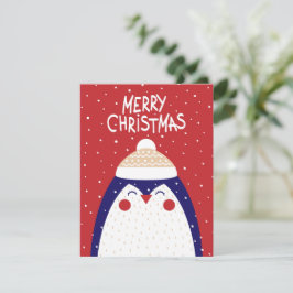 Tarjeta de Feliz Navidad Pingüino