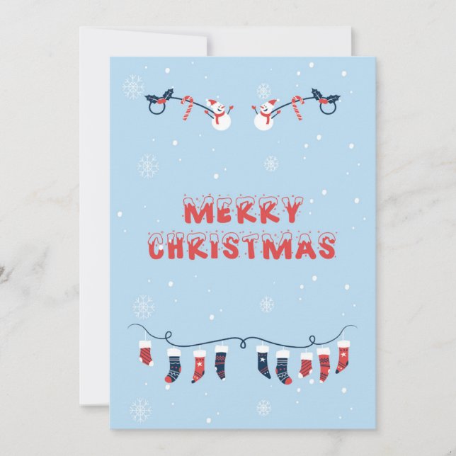 Tarjeta de Feliz Navidad plana (Anverso)
