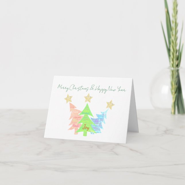 Tarjeta de Feliz Navidad Plegable (Anverso)