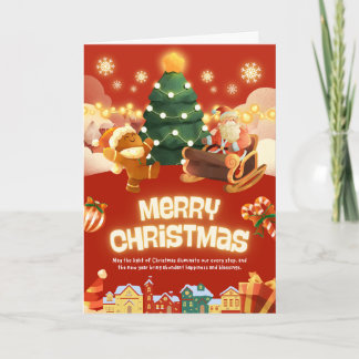 Tarjeta De Feliz Navidad Plegada Para Niños