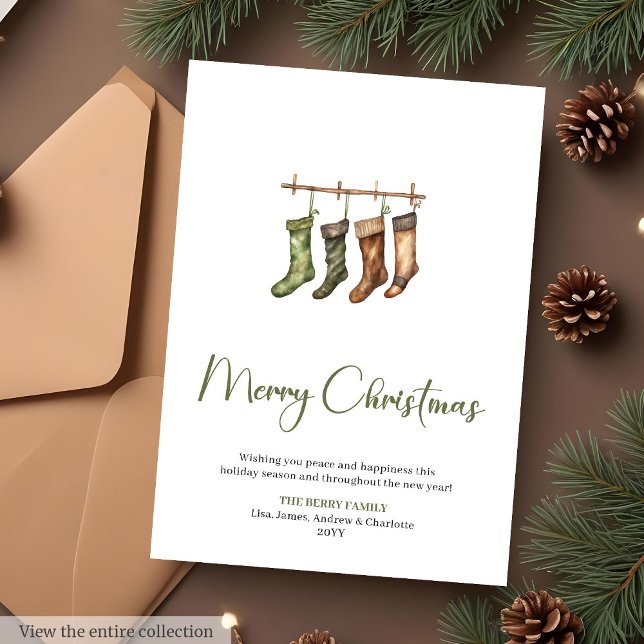 Tarjeta de Feliz Navidad Rústica Editable (Rustic Editable Holiday Christmas Greeting Card

)