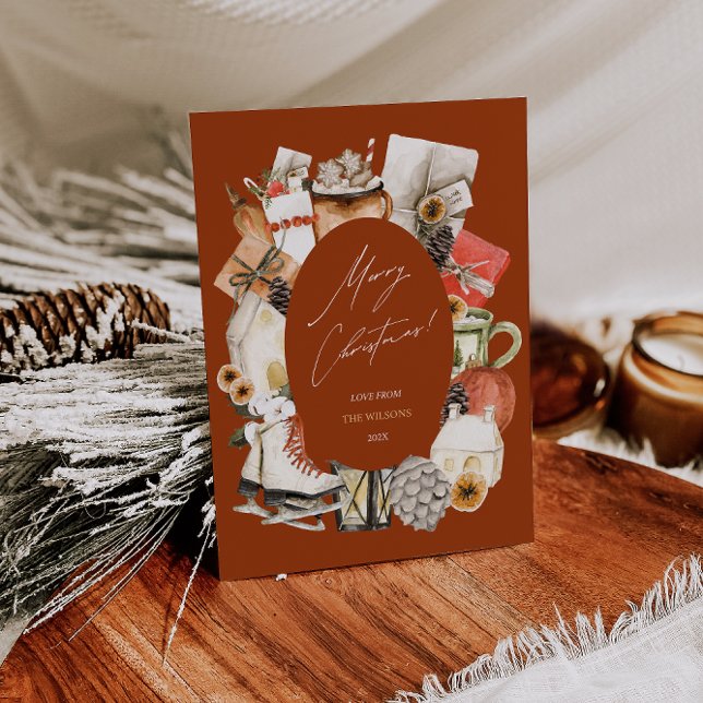 Tarjeta de Feliz Navidad, tarjeta de ilustración d (Subido por el creador)