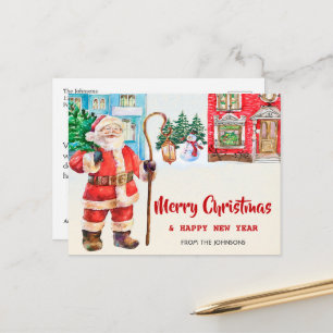 Tarjeta de Feliz Navidad tarjeta de saludos de tem