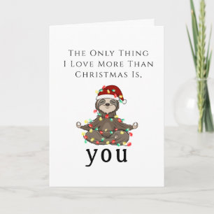 Tarjeta de Feliz Navidad te deseo perezoso feliz
