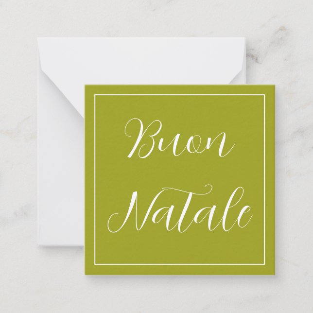 Tarjeta de Feliz Navidad Verde con Blanco (Anverso)