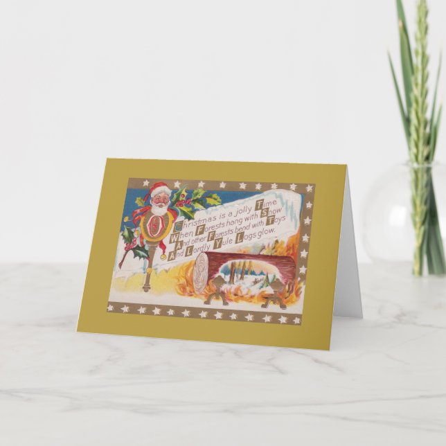 Tarjeta de Feliz Navidad Victoriana (Anverso)