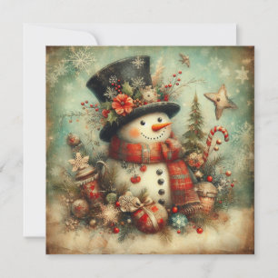 Tarjeta de Feliz Navidad Vintage