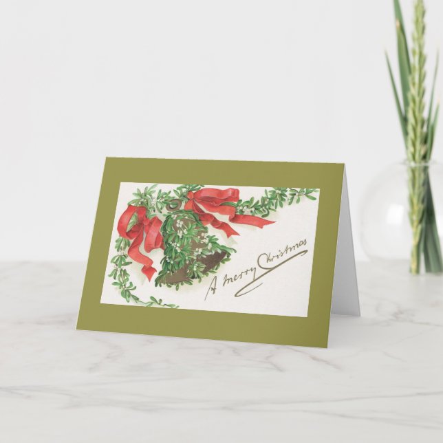 Tarjeta de Feliz Navidad Vintage (Anverso)