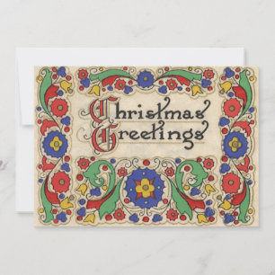 Tarjeta de Feliz Navidad Vintage con Invitación de