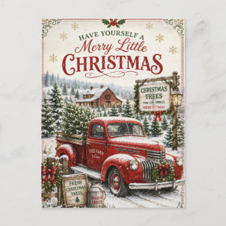 Tarjeta de Feliz Navidad Vintage Festiva
