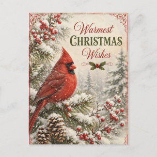 Tarjeta de Feliz Navidad Vintage Festiva