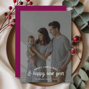 Tarjeta de Feliz Navidad y Feliz Año Nuevo con Cal