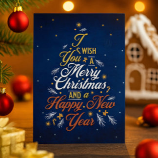 Tarjeta de Feliz Navidad y Feliz Año Nuevo Elegant