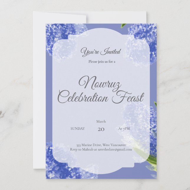Tarjeta de Feliz Nowruz Pintada a Mano (Anverso)