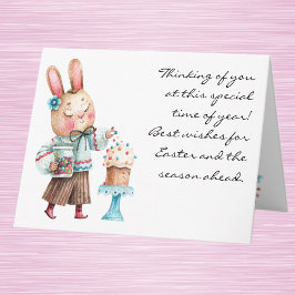 Tarjeta de Feliz Pascua Acuarela Cute Caprichosa