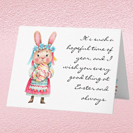 Tarjeta de Feliz Pascua Acuarela Cute Caprichosa